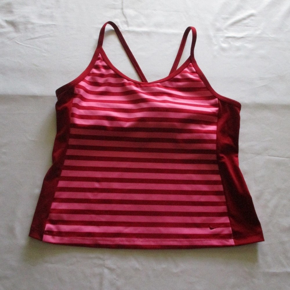 NIKE STRIPED TANK – PINK AND RED – TOP/ATHLETIC/SWIM - NWOT